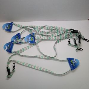Lot of 5 MY ID Lanyards White Gray Teal 23" x 3/4"